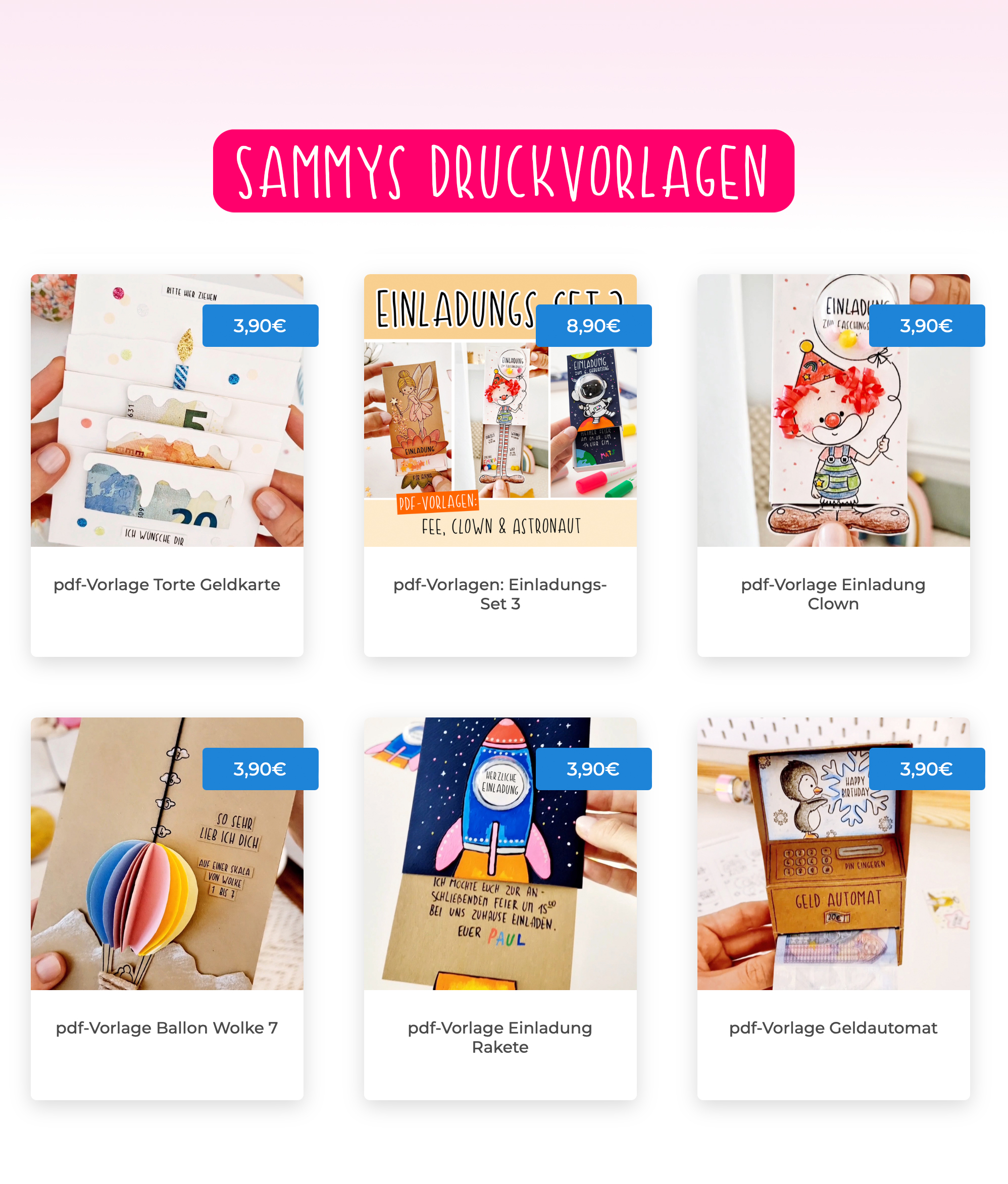 Meine fertigen pdf-Vorlagen zum Ausdrucken – www.sammydemmy.de