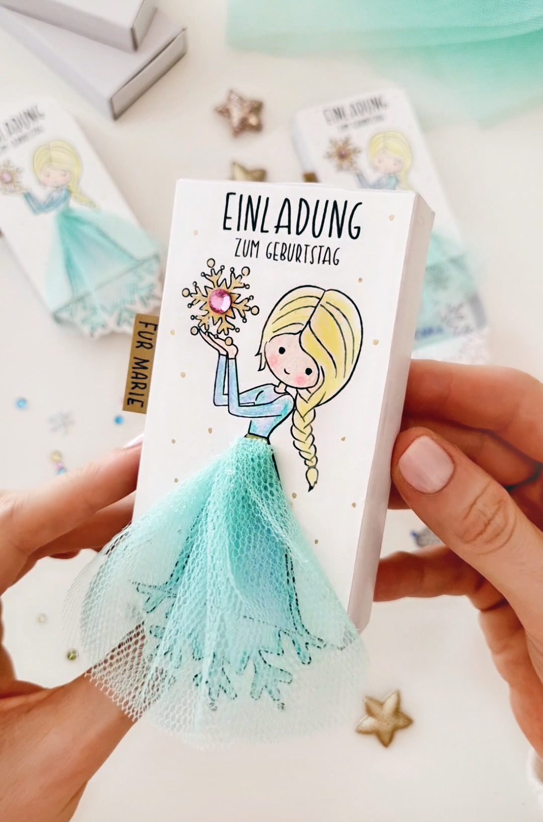 Elsa einladung basteln