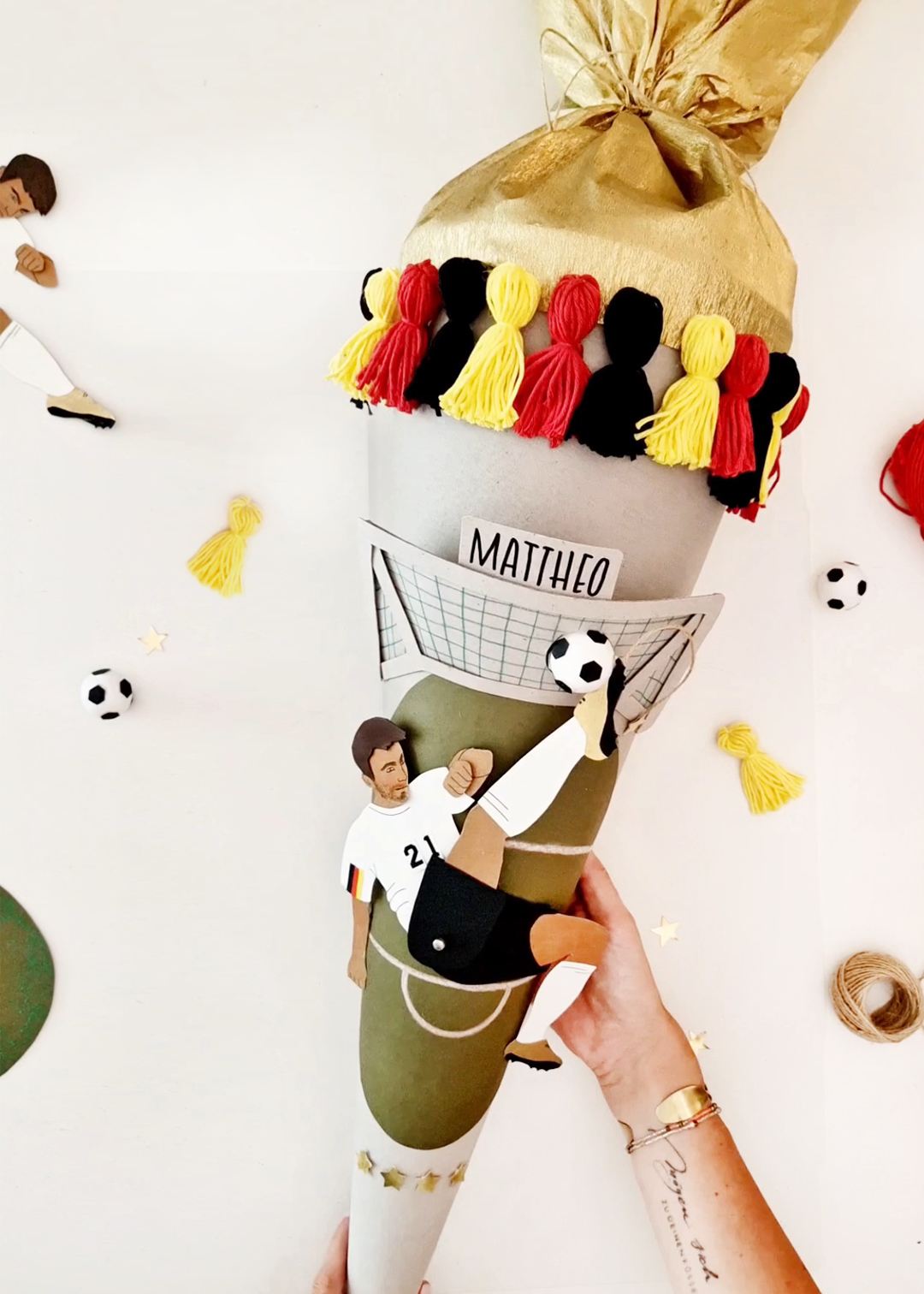 Fußball Schultüten basteln