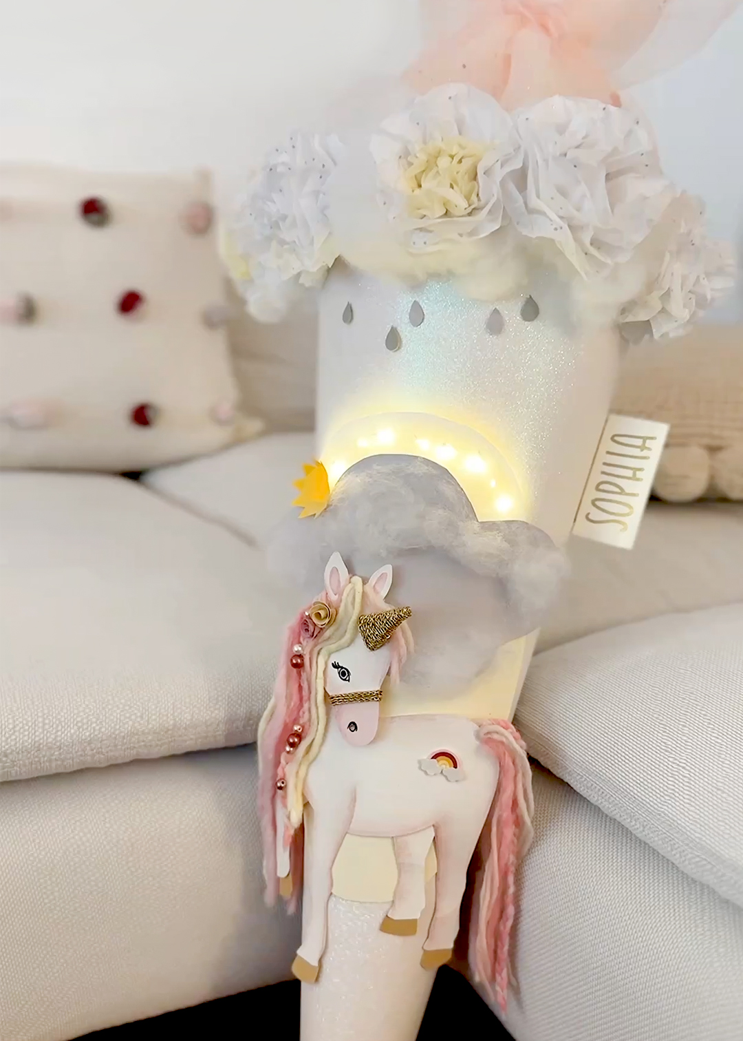 Regenbogen Einhorn Schultüte