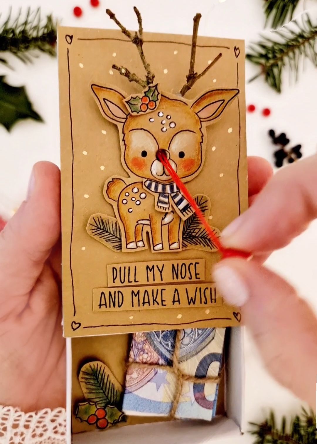 Geldgeschenk Rentier Weihnachten