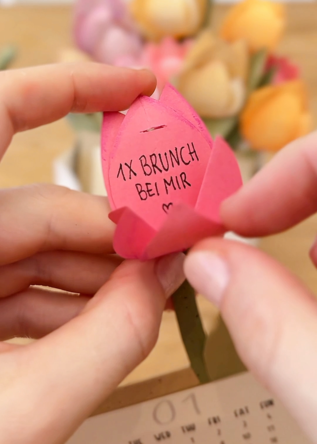 Tulpen-Kalender mit Gutscheinen