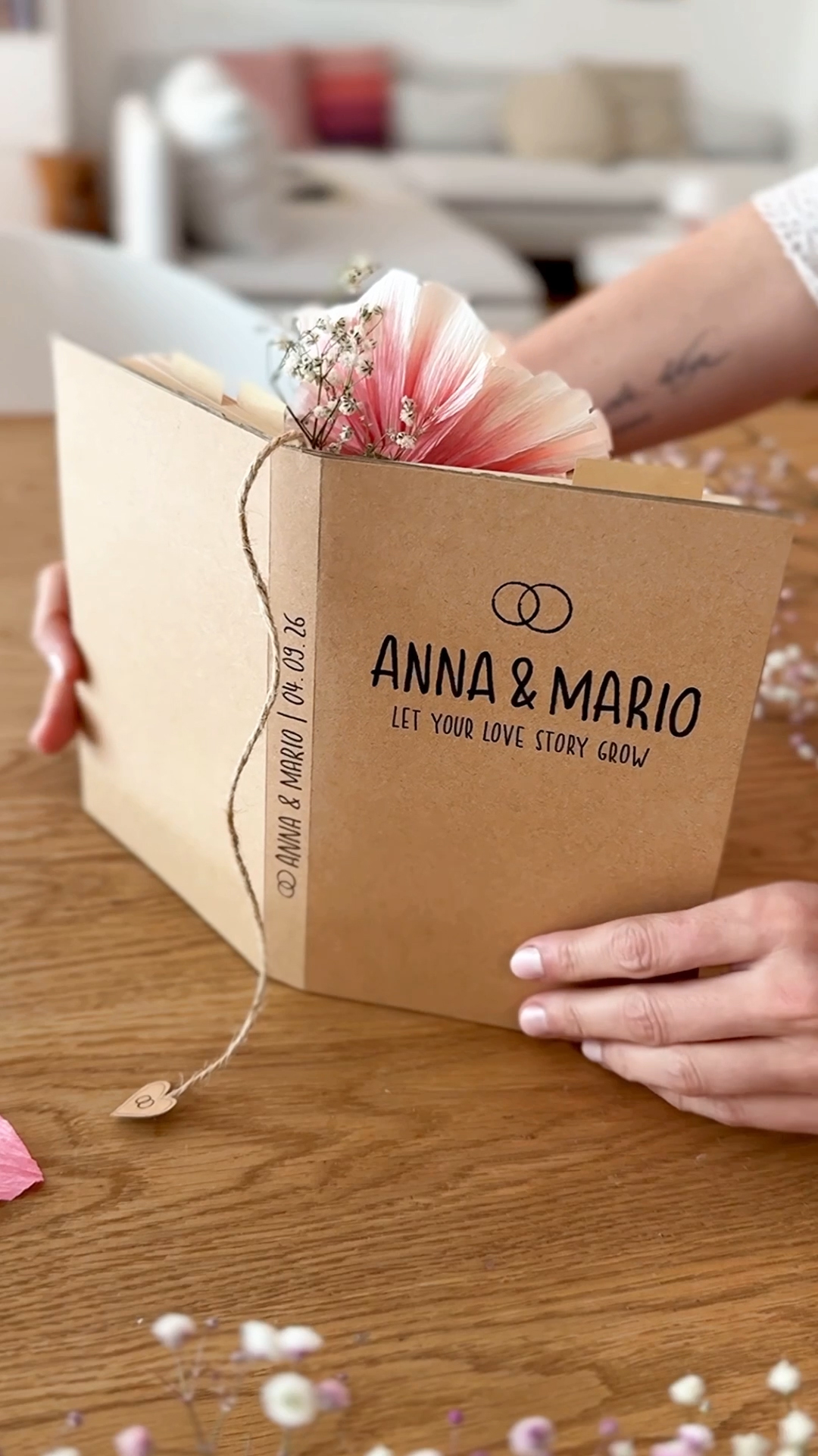 Buchvase als Geldgeschenk zur hochzeit