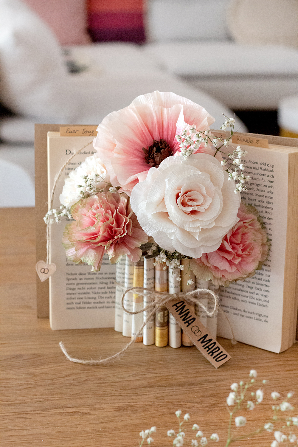 Buchvase als Geldgeschenk zur hochzeit